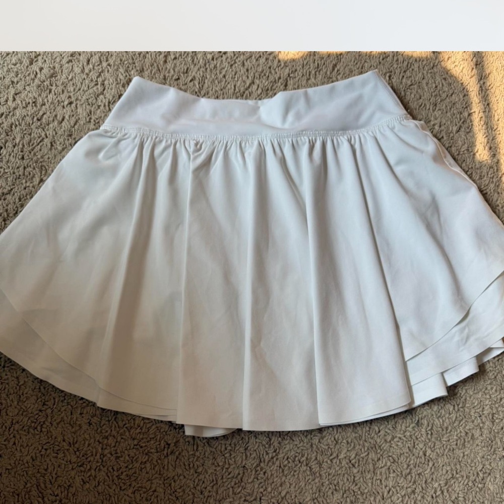 Aritzia White Pleated Skater Mini Skirt Athletic